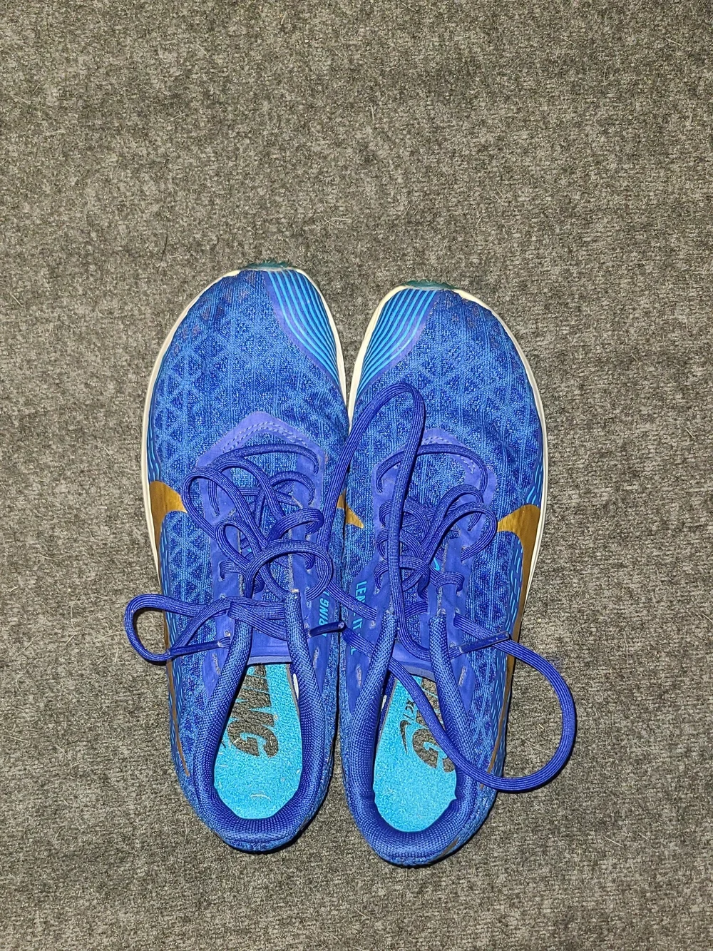 Nike Youth Zoom Rival XC AJ0851-400 Blue & Gold Running Cleats Shoes Size 3.5